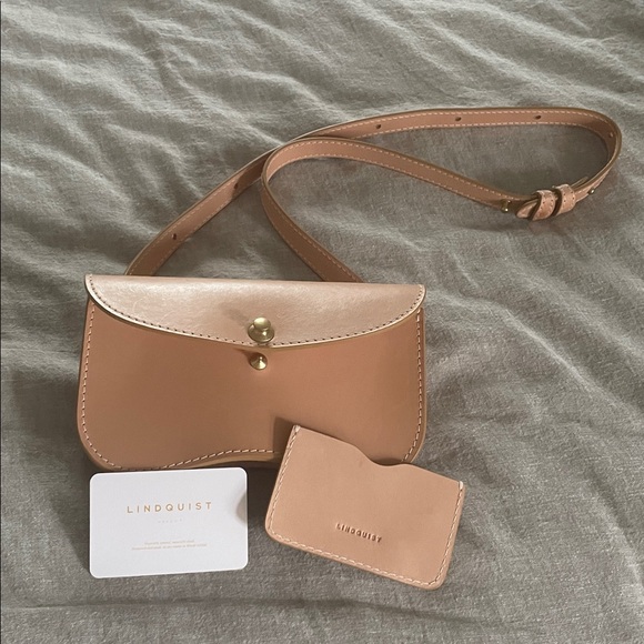 Lindquist Object Faba Tan Leather Crossbody Bag - Picture 3 of 5